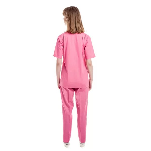 Moteriška rožinė medicininė pižama (komplektas) WSS01PI iš nugaros