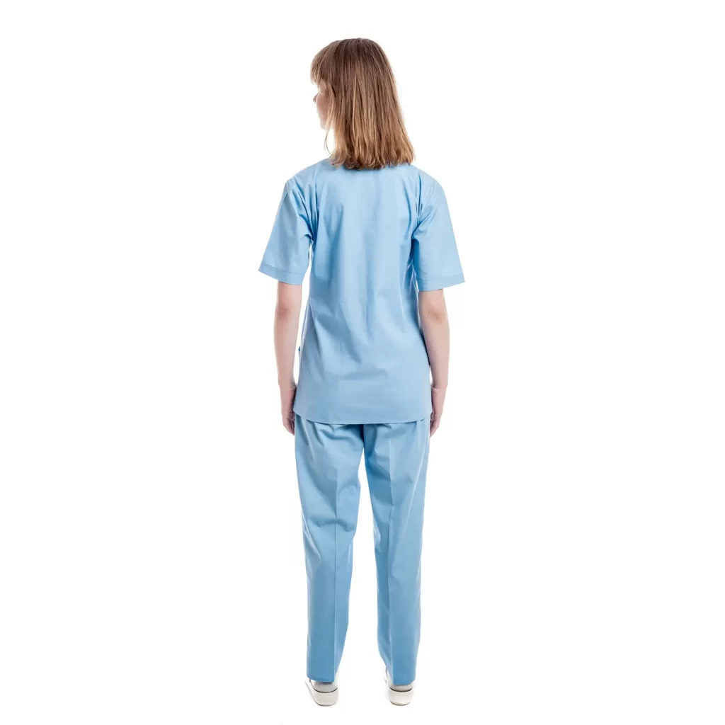 Moteriška žydra medicininė pižama - tampri su elastanu (komplektas) WSS01LB – vaizdas 3